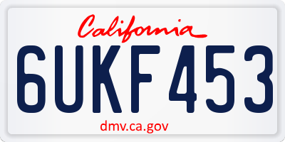 CA license plate 6UKF453