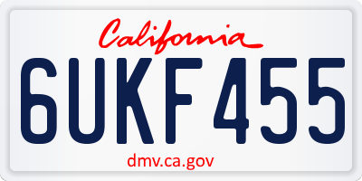 CA license plate 6UKF455