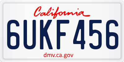 CA license plate 6UKF456