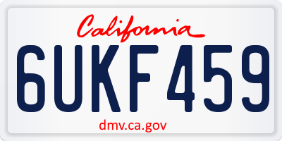 CA license plate 6UKF459