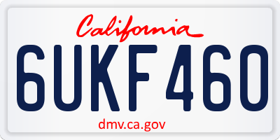 CA license plate 6UKF460
