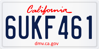 CA license plate 6UKF461