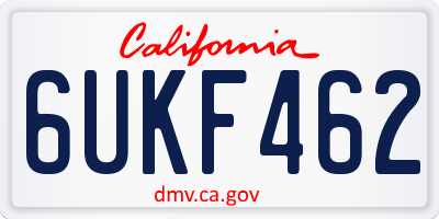 CA license plate 6UKF462