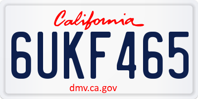 CA license plate 6UKF465