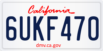 CA license plate 6UKF470