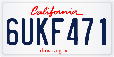 CA license plate 6UKF471