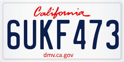 CA license plate 6UKF473