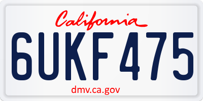CA license plate 6UKF475