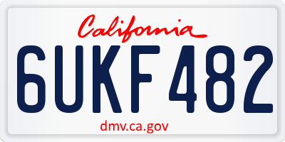 CA license plate 6UKF482