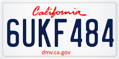 CA license plate 6UKF484