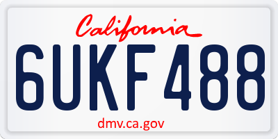 CA license plate 6UKF488