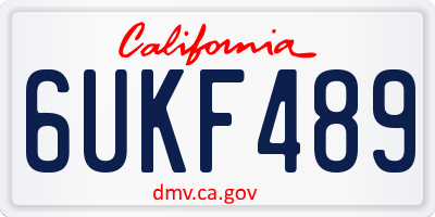 CA license plate 6UKF489