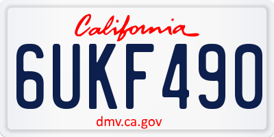 CA license plate 6UKF490