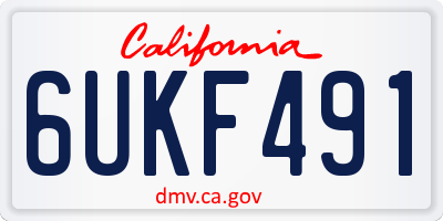 CA license plate 6UKF491