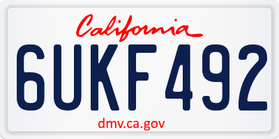CA license plate 6UKF492
