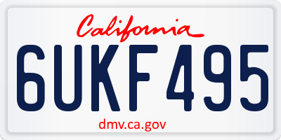 CA license plate 6UKF495