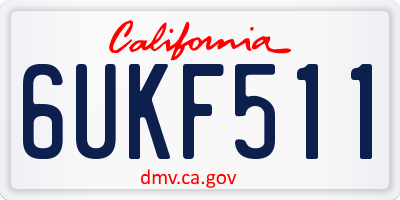 CA license plate 6UKF511