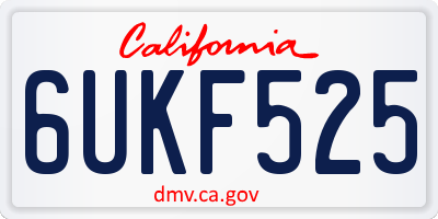 CA license plate 6UKF525