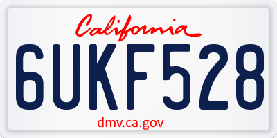 CA license plate 6UKF528