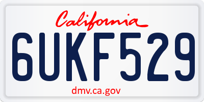 CA license plate 6UKF529