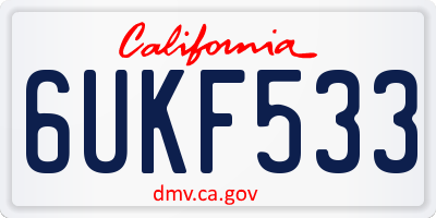 CA license plate 6UKF533