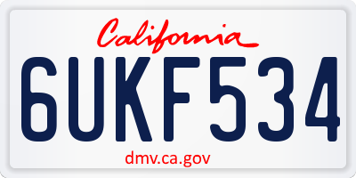 CA license plate 6UKF534
