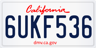 CA license plate 6UKF536