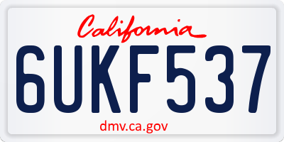 CA license plate 6UKF537