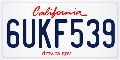 CA license plate 6UKF539