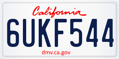 CA license plate 6UKF544