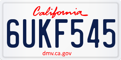 CA license plate 6UKF545
