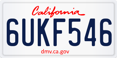 CA license plate 6UKF546