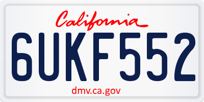 CA license plate 6UKF552
