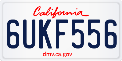CA license plate 6UKF556