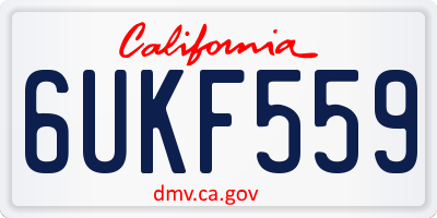 CA license plate 6UKF559