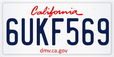 CA license plate 6UKF569
