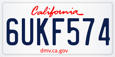 CA license plate 6UKF574