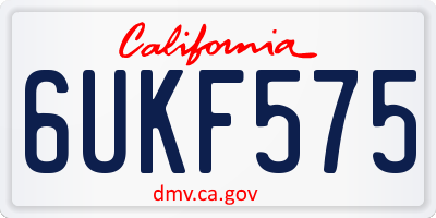 CA license plate 6UKF575