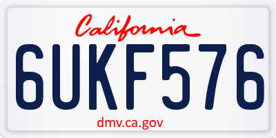 CA license plate 6UKF576