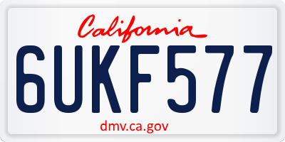 CA license plate 6UKF577