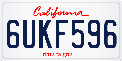 CA license plate 6UKF596