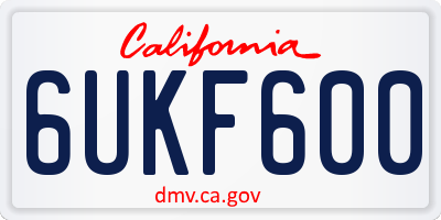 CA license plate 6UKF600