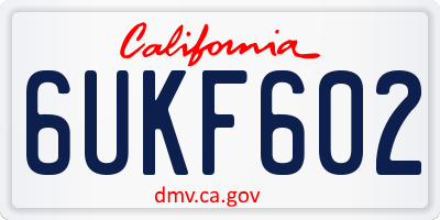 CA license plate 6UKF602
