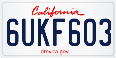 CA license plate 6UKF603