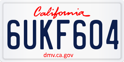 CA license plate 6UKF604