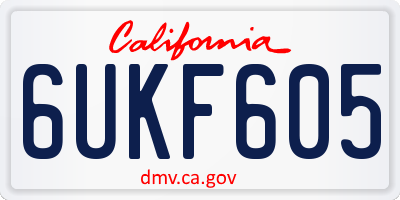 CA license plate 6UKF605