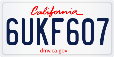 CA license plate 6UKF607