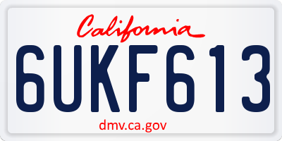 CA license plate 6UKF613