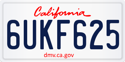 CA license plate 6UKF625
