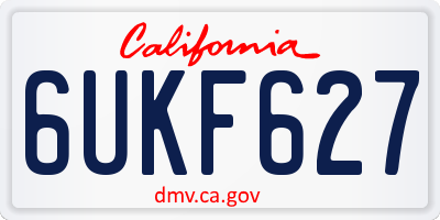 CA license plate 6UKF627